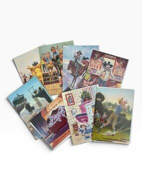 VINTAGE 8-Piece Lot Birthday Leanin' Tree Funny Greeting Cards Mike Scovel New